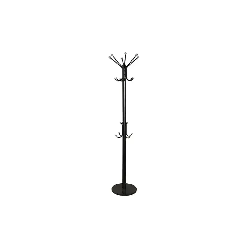 Вешалка-стойка SHT-CR450, 1,86 м, диск 37 см, 6 крючков + 4 дополнительных, металл/мрамор, черная, В1-50 главное фото