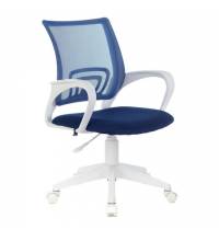 Кресло  "Fly MG-396W", с подлокотниками, пластик белый, сетка, темно-синее, 532399, MG-396W_532399