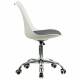 Кресло стул  "Eames MG-310 CH", хром, пластик белый, ткань серая, 532924. Фото товара с разных ракурсов.